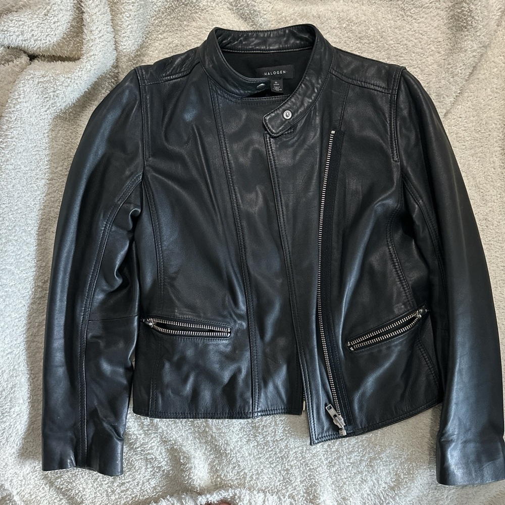 Halogen Black Leather Jacket